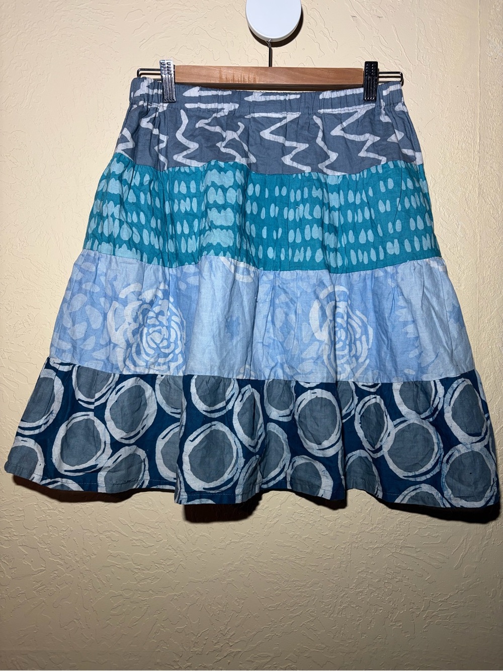 Global Mamas Hand Made in Ghana Tiered Batik Skirt